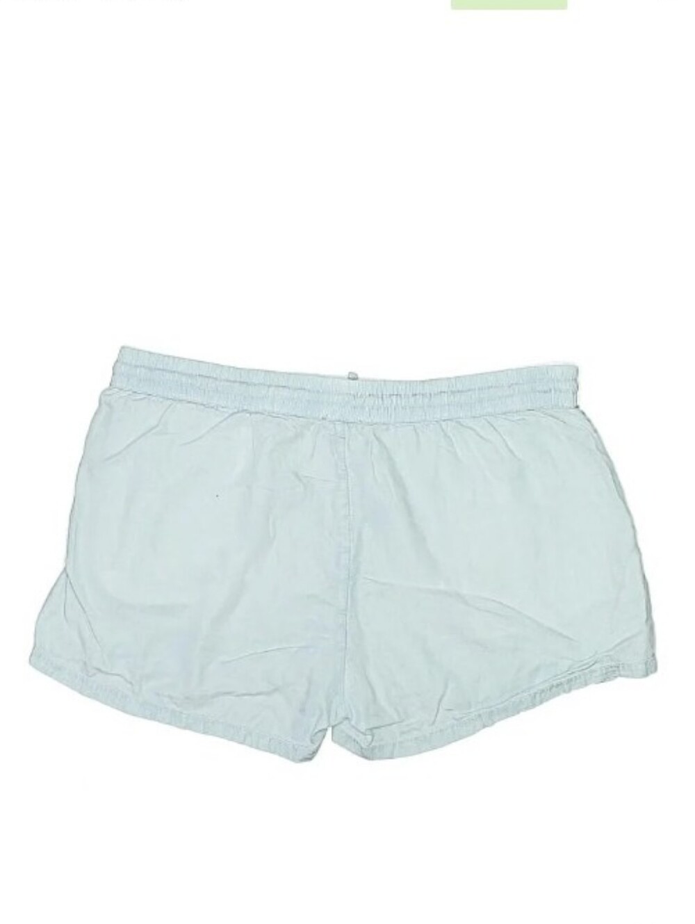 Aerie Chambray Drawstring Shorts Womens Light Blue Smocked Waist - Picture 3 of 9